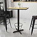 Flash Furniture Rectangular Laminate Table Top With Bar Height Table Base And Foot Ring, 43-3/16”H x 24”W x 30”D, Natural 1 thumbnail image