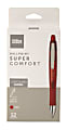 Office Depot® Brand Super Comfort Grip Retractable Ballpoint Pens, Medium Point, 1.0 mm, Red Barrels, Red Ink, Pack Of 12