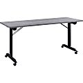 Lorell® Mobile Folding Training Table, 29-1/2"H x 63"W x 29-1/2"D, Black/Gray 1 thumbnail image