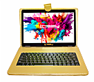 NEW LINSAY® 10.1" Octa Core 256GB Storage, 4GB RAM, Android 15 Tablet Dual Camera with Golden Keyboard 1 thumbnail image