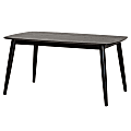 Baxton Studio Flora Mid-Century Modern Dining Table, 29-1/2”H x 59-1/8”W x 35-7/16”D, Black
