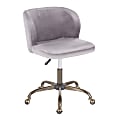 LumiSource Fran Mid-Back Task Chair, Antique/Silver