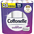 Cottonelle® UltraComfort Toilet Tissue, 3" x 3-7/8", White, 268 Sheets Per Roll, Pack Of 12 Rolls