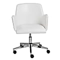 Eurostyle Sunny Pro Faux Leather Low-Back Commercial Office Chair, Chrome/White 1 thumbnail image