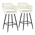 LumiSource Margarite Contemporary Counter Stools, Black/Cream, Set Of 2 Stools 1 thumbnail image
