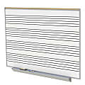 Ghent M1-Style Magnetic Dry-Erase Whiteboard With Music Staff, Porcelain, 96-1/2" x 48-1/2", White, Satin Aluminum Frame