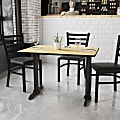 Flash Furniture Laminate Rectangular Table Top With Table-Height Bases, 31-1/8"H x 30"W x 42"D, Natural/Black