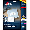 Avery® Glossy Permanent Labels, 6528, Mailing, 2" x 4", White, Pack Of 250