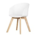 South Shore Flam Chair With Wooden Legs, White/Natural