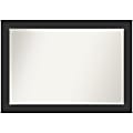 Amanti Art Non-Beveled Rectangle Framed Bathroom Wall Mirror, 29” x 41”, Corvino Black