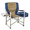 Kamp-Rite Director’s Chair With Side Table And Cooler, Tan/Blue