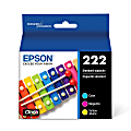 Epson® T222 Yellow/Cyan/Magenta Ink Cartridge Multipack, Set Of 3 Cartridges, T222520-S