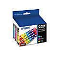 Epson® T222 Yellow/Cyan/Magenta Ink Cartridge Multipack, Set Of 3 Cartridges, T222520-S