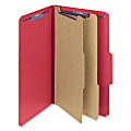 Smead® Classification Folders, Top-Tab With SafeSHIELD® Coated Fasteners, 2" Expansion, Legal Size, 50% Recycled, Red, Box Of 10