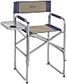 Kamp-Rite High-Back Director’s Chair With Side Table, Tan/Blue