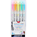 Zebra® Pen MILDLINER™ Double-Ended Creative Markers, Pack Of 5, Fine/Brush Points, Assorted Warm Colors 1 thumbnail image