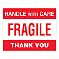 Tape Logic® Pallet Protection Labels, DL1637, "Fragile Handle With Care", Rectangle, 8" x 10", Red/White, Roll Of 250 Labels