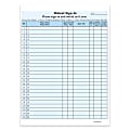 HIPAA Compliant Patient/Visitor Privacy 2-Part Sign-In Sheets, With Out-Of-Country Box, 8-1/2" x 11", Blue, Pack Of 500 Sheets 1 thumbnail image