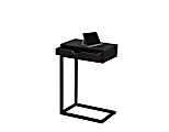 Monarch Specialties Accent Table - Espresso / Black Metal With A Drawer 1 thumbnail image