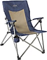 Kamp-Rite Hard Arm Reclining Chair, Tan/Blue