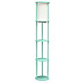 Simple Designs Round Etagere Floor Lamp, 62-1/2"H, White/Aqua
