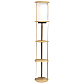 Simple Designs Round Etagere Floor Lamp, 62-1/2"H, White/Tan 1 thumbnail image