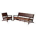 Baxton Studio Faux Leather 2-Piece Living Room Set, Rustic Brown 1 thumbnail image
