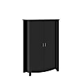Bush Furniture Aero Tall Storage Cabinet with Doors, Classic Black, Standard Delivery