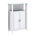 Bush Furniture Aero Library Storage Cabinet with Doors, Pure White, Standard Delivery
