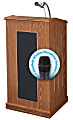 Oklahoma Sound Prestige Wireless-Ready Lectern, With Handheld Wireless Microphone, Medium Oak