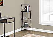 Monarch Specialties 48"H 3-Shelf Backless Metal Bookcase, Dark Taupe/Black