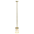 Lalia Home 1-Light Adjustable Hanging Cylindrical Glass Pendant Fixture, 6-3/4"W, Clear Shade/Gold Base