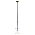 Lalia Home 1-Light Adjustable Hanging Cylindrical Glass Pendant Fixture, 6-3/4"W, Clear Shade/Gold Base 1 thumbnail image