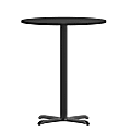 Flash Furniture Round Bar-Height Table With X-Style Base, 43-1/8"H x 30"W x 30"D, Black 1 thumbnail image