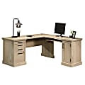 Sauder® Aspen Post 65"W L-Shaped Corner Desk, Prime Oak
