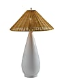 Adesso Lorelei Table Lamp, White/Brown Rattan Shade 1 thumbnail image