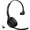 Jabra Evolve2 55 UC Mono - Headset - on-ear - Bluetooth - wireless - active noise canceling - USB-A via Bluetooth adapter - black - Optimized for UC