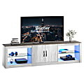 Bestier 70" LED Modern TV Stand For 75" TVs, 18-1/2”H x 70-7/8”W x 13-13/16”D, White Wash 1 thumbnail image