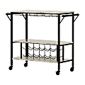 South Shore Maliza Bar Cart With Wine Bottle Storage And Wine Glass Rack, 32-3/4” x 37-1/2”, Faux Carrara Marble 1 thumbnail image