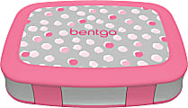 Bentgo Kids Prints 5-Compartment Lunch Box, 2"H x 6-1/2"W x 8-1/2"D, Pink Dots