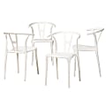 Baxton Studio Warner Dining Chairs, White, Set Of 4 Chairs