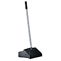 Boardwalk® Lobby Dust Pan, Plastic/Aluminum, 11 3/4" Wide, 34" Handle, Black/Silver 1 thumbnail image