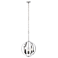 Lalia Home 3-Light Hanging Metal Globe And Clear Glass Ceiling Pendant, 18"W, Chrome 1 thumbnail image