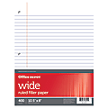 Office Depot® Brand Ruled Filler Paper, 3-Hole Punched, 15-Lb, Wide Ruled, 10 1/2" x 8", White, Ream Of 400 Sheets