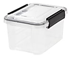 IRIS® Weathertight® Plastic Storage Container, 6.5 Quarts, 6 1/2" x 8 1/2" x 11 1/2", Clear