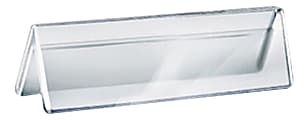 Azar Displays 2-Sided Acrylic Name Plates, 2" x 6", Clear, Pack Of 10 Name Plates