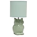Simple Designs Owl Table Lamp, 12-13/16"H, Sage Green/Sage Green
