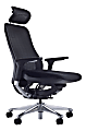 Koplus Symbian Ergonomic Mesh/Fabric High-Back Executive Chair, Midnight Black/Polished Aluminum