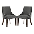 Office Star Leona Fabric Dining Accent Chairs, Charcoal, Set Of 2 Chairs 1 thumbnail image