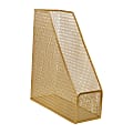 Martha Stewart Ryder Mesh Metal Single-Slot Magazine File Holder Desktop Organizer, 11-1/2"H x 3-3/4"W x 9-3/4"D, Gold